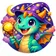 A vibrant, expressive avatar featuring a unique, stylized character designed for a customer review profile, radiating a frien