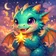 A vibrant and expressive fantasy creature avatar with a mix of bright colors and abstract shapes, suitable for a profile pict